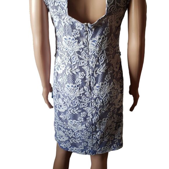 PHOEBE COUTURE Lace Dress Cutout Back Sheath Dress SIZE 6 - Picture 5 of 13